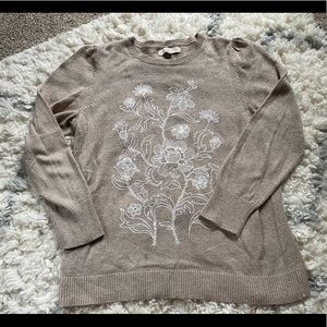 Loft embroidered sweater size XL